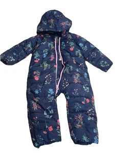 Traje de nieve Joules azul marino floral Bunting clima frío 18-24 meses - Imagen 1 de 11