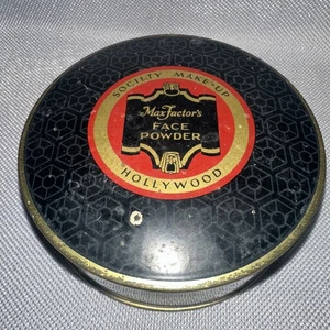 Vintage 1940s Max Factor Hollywood Face Powder Tin Brunette Society Make Up - Picture 1 of 3