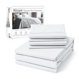 Queen Sheet Set Deep Pocket- 6 Piece Ultra Soft Machine Washable Luxury Bed S... - Picture 1 of 9