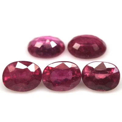 14,96 CT. 5 piezas de rubí rojo térmico Madagascar ovalado Foto 1 de 4