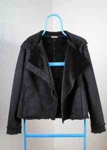 Emporio Armani Women's Jacket Black Faux Fur Size EUR 40 Avant-Garde Style - Picture 1 of 20