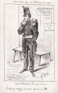 Siege de Paris Garde Nationale caricature dessin drawing A. Thubeuf 1875 - Bild 1 von 1