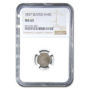 1837 Liberty Seated Half Dime MS-65 NGC - Picture 1 of 3