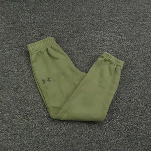 Under Armour Pants Youth Size 7 Green Fleece Sweatpants Athletic Joggers Logo - Picture 1 of 8