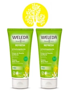 2 x 200ml Weleda Refresh Vegan & Organic Citrus Creamy Body Wash BBE 07/23 - Picture 1 of 2