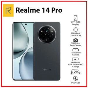 Realme 14 Pro 5G 12GB+256GB GREY Dual SIM Global Ver. Android Cell Phone - Picture 1 of 5