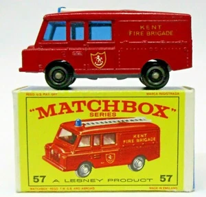 Matchbox #57 LAND ROVER FIRE TRUCK near mint to mint in box diecast  - Picture 1 of 6