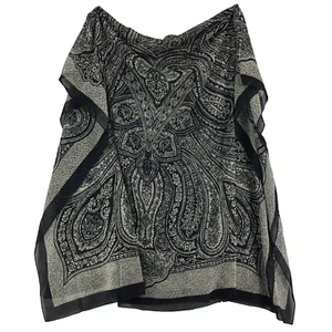 NOS Vintage Scarf Women's Large 74"x44" Paisley Black & Gray 100% Polyester - Picture 1 of 5