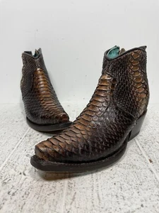 A4072 CORRAL NATURAL PYTHON ZIPPER ANKLE BOOT - Picture 1 of 18