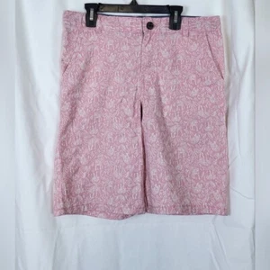Cat & Jack Boys Pink White Tiger Palm Print Flat Front Stretch Chino Shorts 16 - Picture 1 of 9