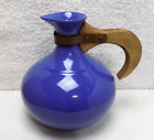 Red Wing Pottery - Nice Red Wing Pottery Blue Carafe / Wood Handle