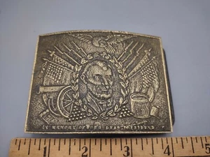 Vintage Abraham Lincoln In Memory Belt Buckle Brass  - Picture 1 of 4