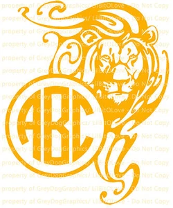Calcomanía personalizada tamaño Yeti monograma león tribal iniciales 3 letras pegatina - Imagen 1 de 25