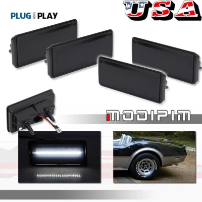 Paquete de 4 luces LED laterales blancas para Chevrolet Corvette C3 1974-1979 Foto 1 de 4