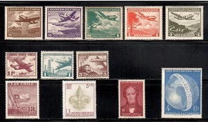 12 diversi F-VF OG NH Zecca Posta Aerea Cile emessi dal 1951 al 1971 - Combino S/H - Foto 1 di 1
