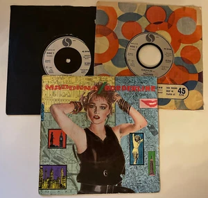 3X Madonna Borderline Original 7" Vinyl Singles 1983 Sire SILVER INNER - Picture 1 of 2