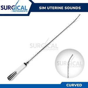 Sim Uterine Sounds Curved Gynecology Surgical Instruments Stainless German Grade - Picture 1 of 8
