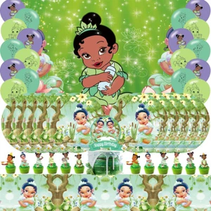 Tiana Princesa Fiesta Suministros Cumpleaños Decoración Set Platos Globos Toppers Banner - Imagen 1 de 8
