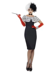 NEW Evil Madame Cruella 101 Dalmatians Ladies World Book Day Fancy Dress Costume - Picture 1 of 1