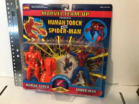 Marvel Team-up  Human Torch & Spider-Man  Kmart Exclusive 1995  Toy Biz Cover