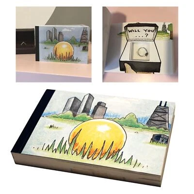 Flipbook anillo oculto para propuesta creativa para vacaciones de aniversario de compromiso Foto 1 de 4