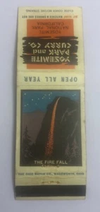 MATCHBOOK COVER "YOSEMITE PARK & CURRY CO."  The Fire Fall - Picture 1 of 4