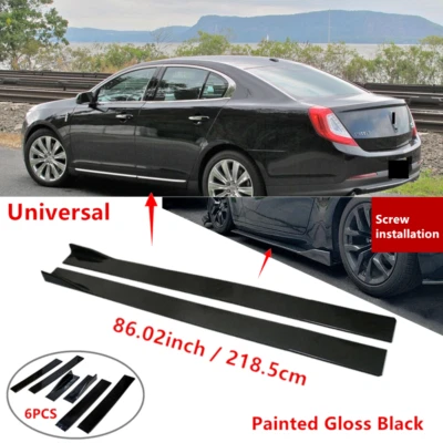 86" Universal Fit For Lincoln MKS 2013-2016 Side Skirt Lip Splitter Rocker Panel - Image 1 of 4