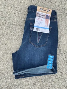 SEVEN FOR ALL MANKIND Weekend Cuffed Denim Bermuda Shorts NEW Sz 10 👗 gn6-m12 - Picture 1 of 11