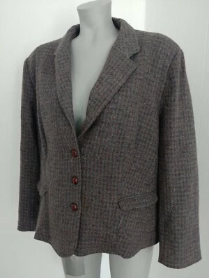 Levi Strauss & Co винтажный коричневый серый клетку спортивное пальто женский размер 40 - Изображение 1 из 4