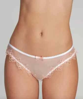 AGENT PROVOCATEUR SEXY MAYBELLE WHITE/PEACH BRIEF SIZE 2 SMALL UK 8 BNWT - Image 1 of 4
