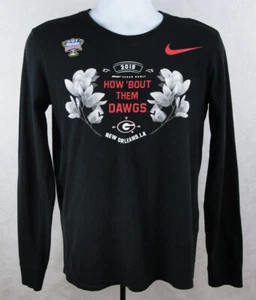Nike Georgia Bulldogs Long Sleeve T Shirt Mens Size Small Black 2019 Sugar Bowl - Picture 1 of 6