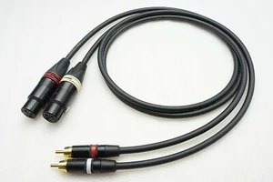 2 Foot -Mogami 2534 Quad Stereo Pair (L, R) | Neutrik Gold RCA to XLR Female - Picture 1 of 3