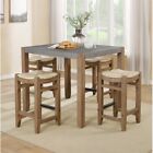 Alaterre Newport 36"H Gray Faux Concrete and Wood Counter Height Dining Table