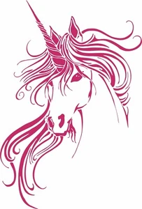 Unicorn Fantasy Horn Head Magic Horse Car Truck Laptop Vinyl Decal Sticker - Picture 1 of 2