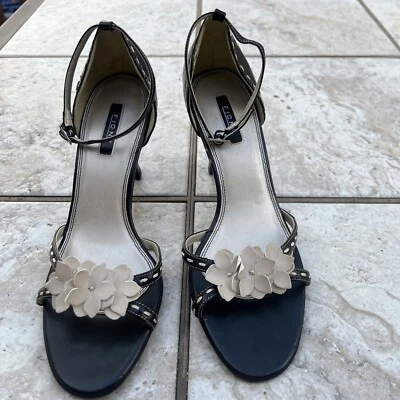 Fioni Wedge Ankle Strap Sandals Women’s Size 9 M Shoes Black Open Toe - Image 1 of 4