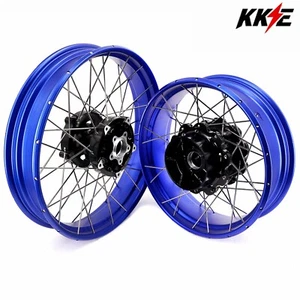 KKE 3.5*21/5.0*18'' Tubeless Wheels for Harley Street Glide/CVO 2024 Blue Rims - Picture 1 of 12