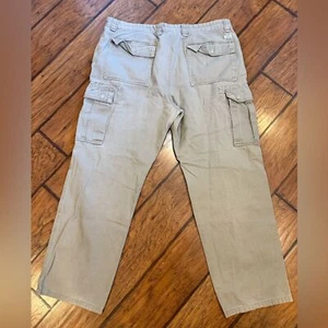 Chaps Cargo Khaki pants men’s 38x30 (tag 38x32) tan brown Relaxed True American - Picture 1 of 11