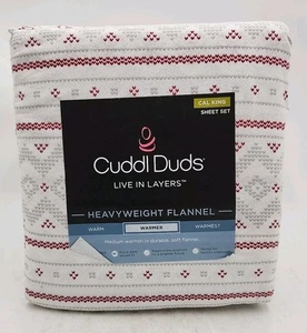 NEU Cuddl Duds schweres Flanell Laken Set. Cal King, Snowflake Fairisle - Bild 1 von 8