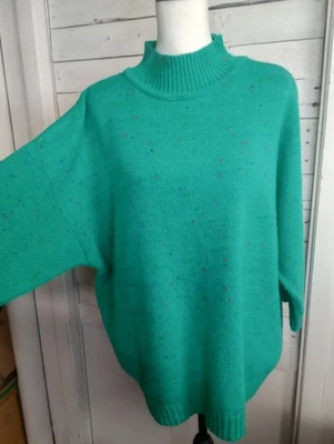 Venezia Sportswear бирюзовый крапинками вязаный свитер один размер подходит большинство насмешливый воротник  - Изображение 1 из 4