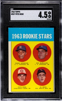 1963 Topps #537 Pete Rose radiocontrol novato SGC 4,5 en muy buen estado-excelente+ Foto 1 de 2