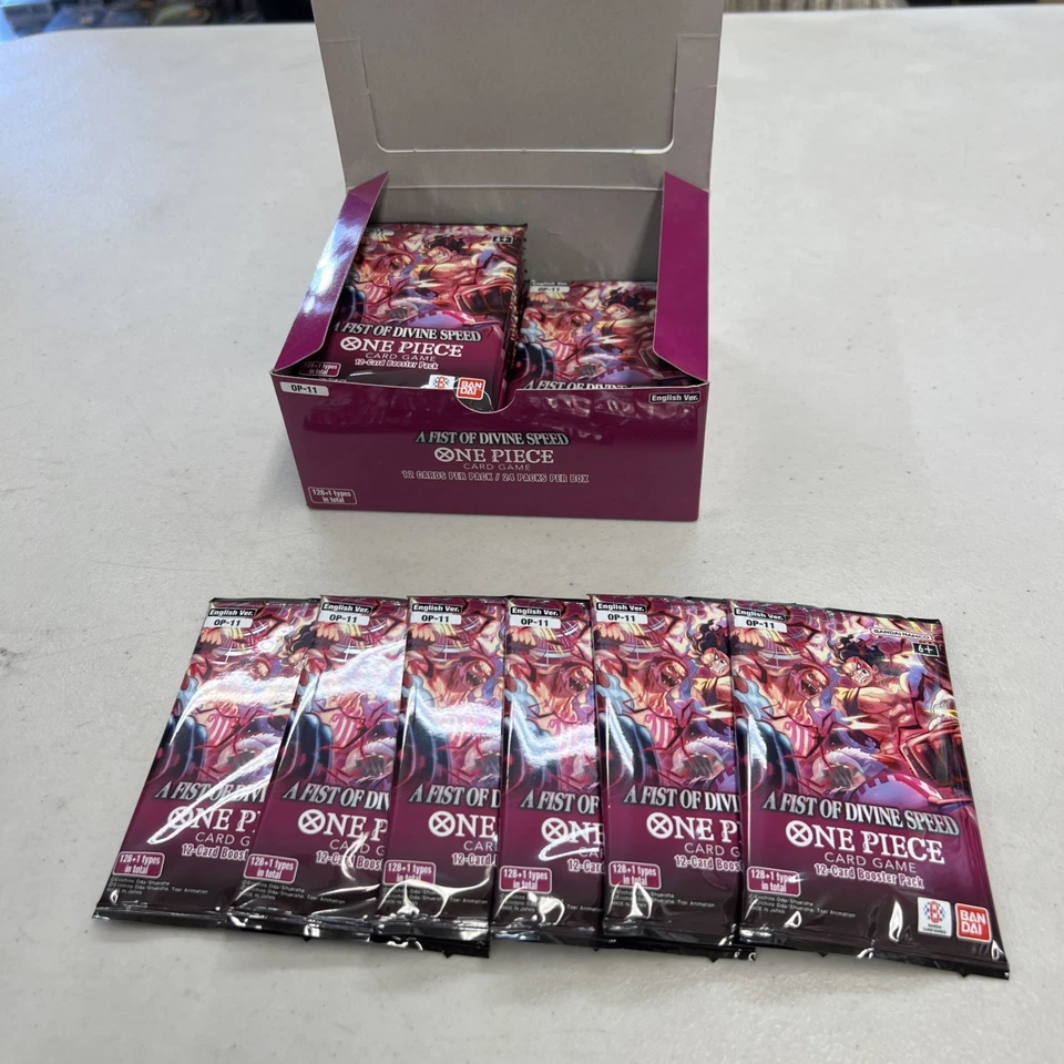 Juego de Cartas One Piece A Fist of Divine Speed OP-11 Booster Pack (Lote de 6 Paquetes) Foto 1 de 2