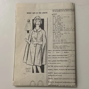 Versandhandel 3437 Misses Vintage Cape Muster Gr. 18-20 Brustweite 38-40 unbedruckt - Bild 1 von 2