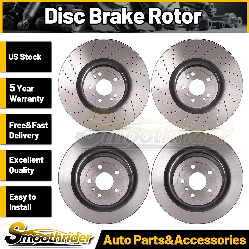 Rotor de freno de disco trasero delantero Brembo 4 piezas para Mercedes-Benz GL550 2014 2015 2016 Foto 1 de 4