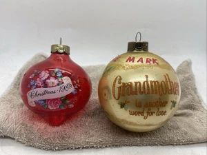 2 adornos de vidrio de abuela Hallmark 1985 en Navidad vintage - Imagen 1 de 15