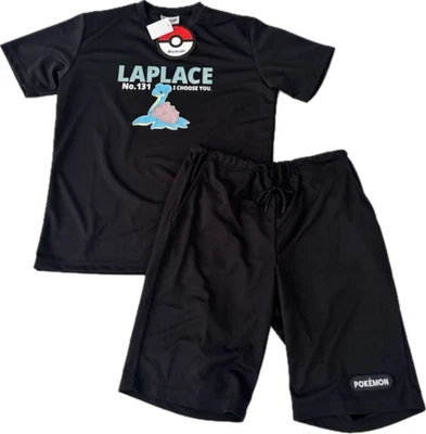 M HOMBRE Nintendo Pokemon Lapras Manga Corta Negro Camiseta Pantalones Poliéster Foto 1 de 4