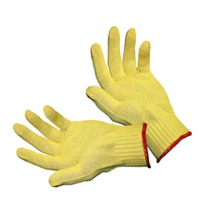 Talla Grande - 1 Par Guantes Leyenda Seguridad Laboral Amarillo Tejido Resistente a Cortes Guantes - Imagen 1 de 4