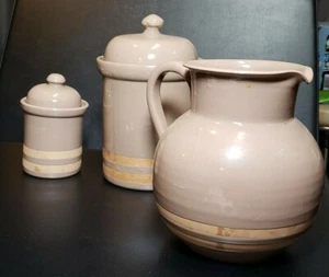 Vintage Himark Pitcher & Canisters lot Made in Italy 8” Tall Terra Cotta - Picture 1 of 9