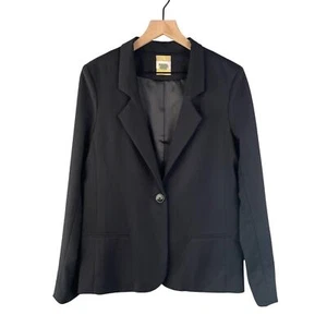 Fossil Blazer Womens Medium Black Relax Fit Causal Lightweight Soft OfficeWear  - Picture 1 of 7