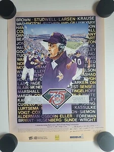 Póster de ceremonia del anillo del Salón de la Fama Bud Grant de los Minnesota Vikings - NFL 75º - Imagen 1 de 6
