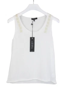 Tricot Chic T-Shirt Damen US 6 Gestrickt Weiß Pullover Stretch Rundhals - Picture 1 of 8